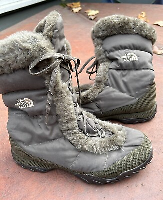 #ad The North Face Womens Brown Lace up Goose Down Faux Fur Winter Boots Size US 9 $20.00