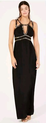 #ad Guess Maxi Black Dress Drew NWT sz 2 $65.99