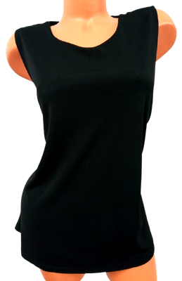#ad George black sleeveless round neck women#x27;s stretch plus size top 18 20W $14.99