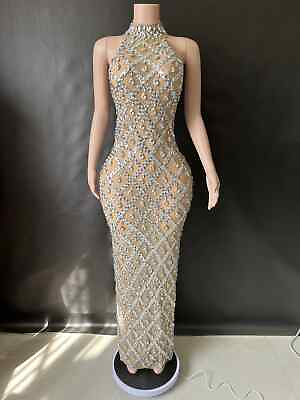 #ad #ad Women Sexy Stage Shining Sequins Dress Evening Prom Birthday Dress Singer Club $109.29