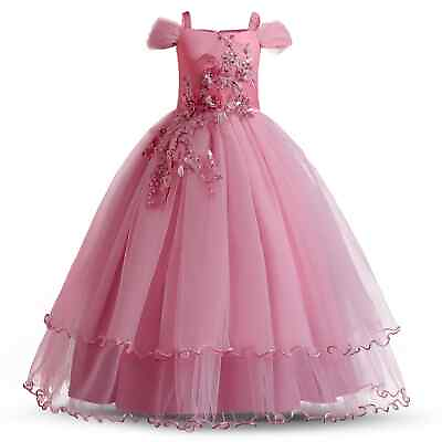 #ad Girls Summer Dress Princess Dress Kids Dresses Girls Wedding Dress 10 14 Years $37.63
