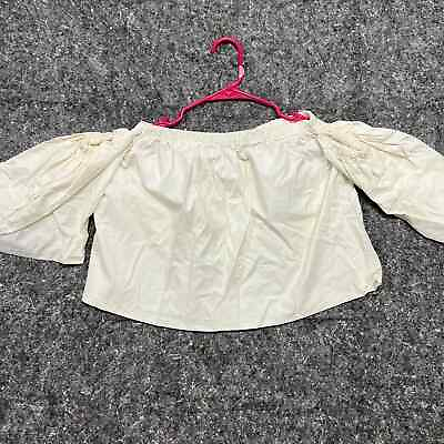 #ad Tu By Catu Blouse Women Small Cropped White Off The Shoulder Party Juniors $12.61