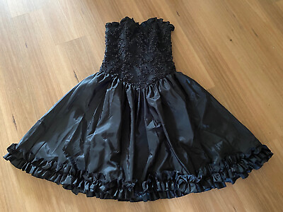Bychanz Womens Black Evening Dress SIZE 12 14 Sleeveless Off Shoulder AU $35.00