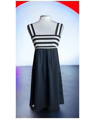 #ad Adrianna Papell Modern Striped Mini Cocktail Dress in Black White Womens Sz 4 $29.99