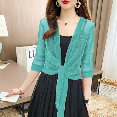 Lace Cover Up Top Women Cape Cardigan Summer Lightweight UV Protection Coat Plus $15.12