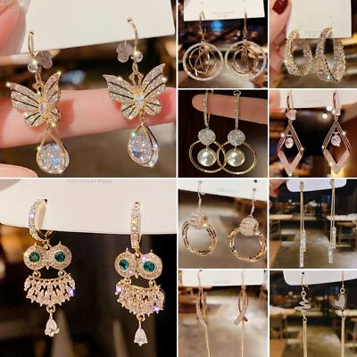 Gorgeous Butterfly Long Tassel Zircon Stud Earrings Dangle Wedding Party Women C $3.25