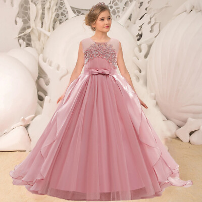 #ad Sequin Princess Party Dresses Girls Bridesmaid Kids Wedding Birthday Prom Gown $32.99
