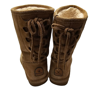#ad BEARPAW Boots Womens 8 Lace Up Sherpa Lined Phyllis Wool Blend Lining Snow $67.50