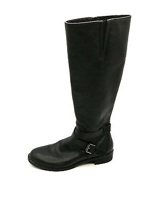 #ad Kenneth Cole Reaction Womens Boots Black Knee High Side Zip Elastic Block Heel 9 $26.24