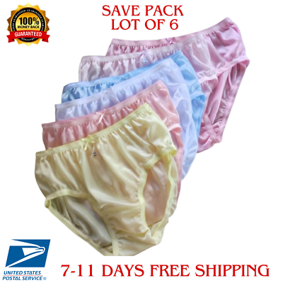 #ad #ad Bikini Panties 6 Color Women#x27;s Underwear L Hip 32quot; 38quot; 6PCS Pack Nylon Premium $38.99