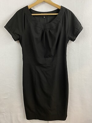 The Limited Sz 8 Business Black Fitted Side Zip Short Sleeve Little Dress $14.99