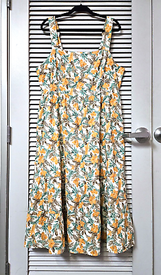 #ad #ad floral print slevless long maxi dress 1XL $22.50