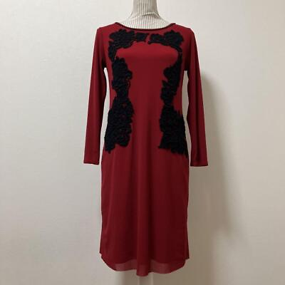 #ad Vivienne Tam Sheer Mesh Party Dress Long Sleeve 0 Knee Length Red Black Flowers $147.02