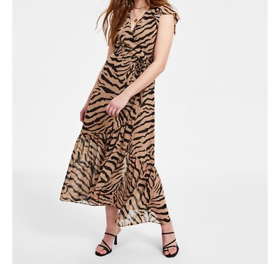 #ad Bar III Giraffe Print Wrap Maxi Dress Size 1x $50.00