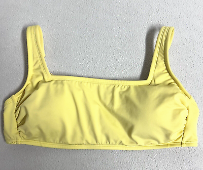 #ad Kona Sol Bandeau Bikini Top Women’s size L Yellow Square Neck Adjustable Straps $6.00