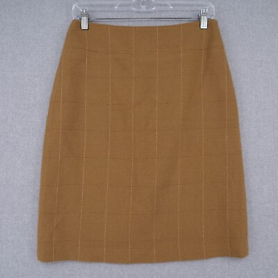 Banana Republic Skirt Womens Size 4 Brown Plaid Tweed Straight amp; Pencil $19.99