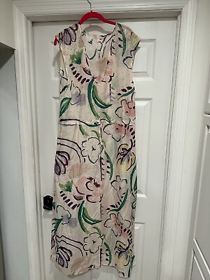 #ad NWOT Victoria#x27;s Secret Swim Cover Up Beach Maxi Dress Painterly Floral Size LG $26.75