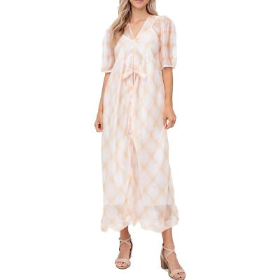 En Saison Womens Window Pane Maxi Summer Wrap Dress BHFO 5161 $45.99