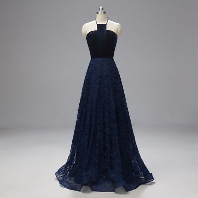 #ad Designers Women Sexy Party Navy Dress Sleeveless Chiffon Full Length Maxi Dress $170.00