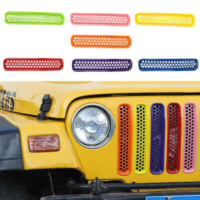 7pcs Front Grille Inserts Mesh Cover Trim for Jeep Wrangler TJ 1997 2006 Rainbow $34.84