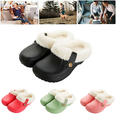 Womens Cozy Winter Warm Clogs Slippers Waterproof Indoor Plush House Shoes Size $18.69