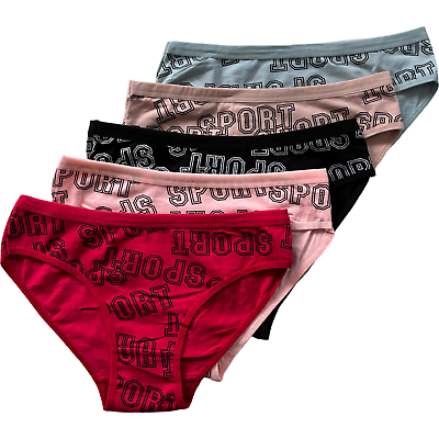 #ad NICE 5 Women Bikini Panties Brief Floral Cotton Underwear Size M L XL F170 $10.99