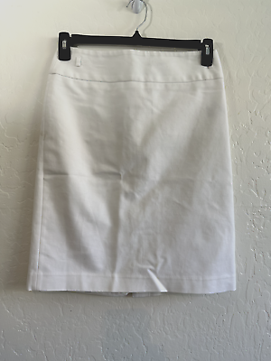 #ad Liz Claiborne White Pencil Skirt Woman#x27;s Size 4 Minimal Modern Mini $18.99