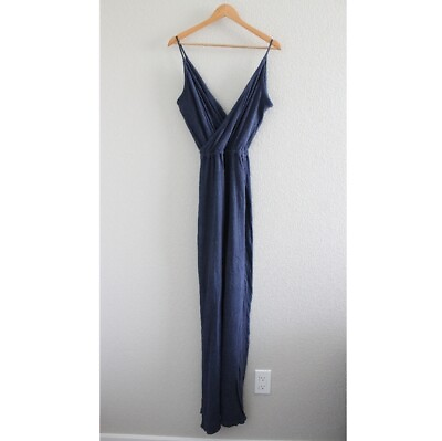 #ad Heather Blue Wrap Neckline Maxi Dress $70.00