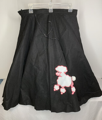 Black Poodle Skirt and Cotton Tulle Slip Costume Small Medium Handmade Theater $49.95