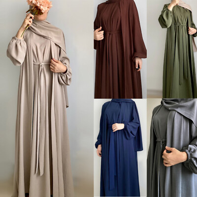 #ad Ramadan Muslim Women Modest Party Kaftan Abaya Long Dress Open Kimono Dubai Arab $61.74