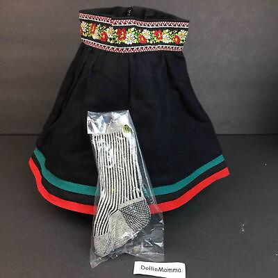 American Girl Kirsten Winter Wool Black Skirt amp; Socks new with sticker AG tag $21.90