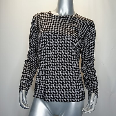 Nordstrom Size Small Sweater Gray Black Women#x27;s Wool Silk $31.19