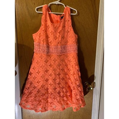 #ad Sequin Hearts Party Dress Orange Size 16 Girls $8.99