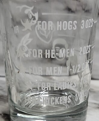 #ad Libbey Liquor Measuring Glass Funny. Up to 4oz. Jack a$$. Hogs Ladies. Chickens $12.00
