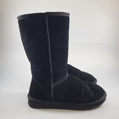 #ad Ugg Womens Boots Size 6 Black Suede $26.21