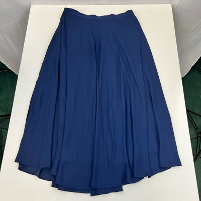 #ad Roamans Womens Gathered Flared Skirt Blue Solid Long Maxi Plus 18W $24.99