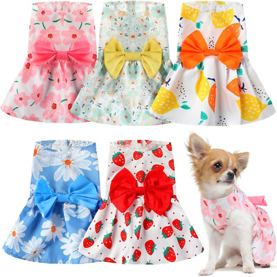 #ad Dog Dress For Small Dogs Puppy Teacup Chihuahua Yorkie Skirt Pet Cat Summer Vest $8.64