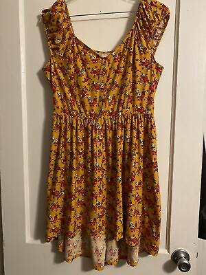 #ad Summer dress hi low design by No Boundaries 3XG XXXl Gold floral Sleeveless $12.99
