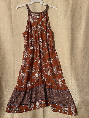 #ad Knox Rose Dress XXL Rust Color Paisley Print Boho Hippie Sleeveless Sundress 2XL $24.49