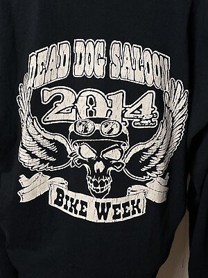 #ad Dead dog saloon Bike Week 2014 XXL Harley Skull Long Sleeve $17.95
