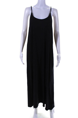 #ad PPLA Womens Sleeveless Tank Maxi Dress Black Size Extra Large $42.69