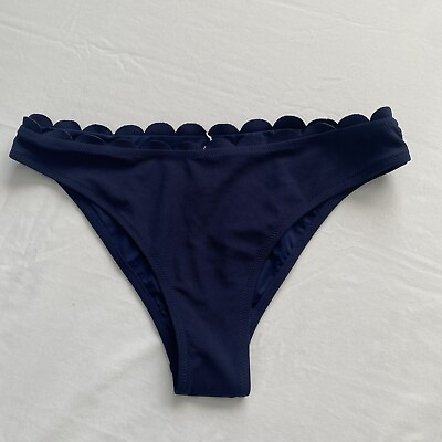 #ad NWT Cupshe Navy Scalloped High Cut Bikini Bottoms Sz XL $14.97