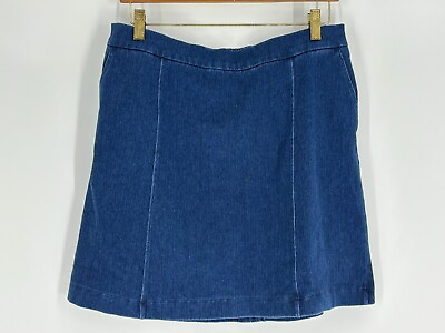#ad Isaac Mizrahi Blue Denim Jean Skort Shorts Under Skirt Women#x27;s Size Medium $10.00