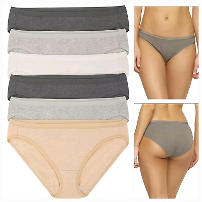 #ad Felina Women Organic Cotton Bikini Panties Underwear Size M Pack Of 6 Multicolor $19.95