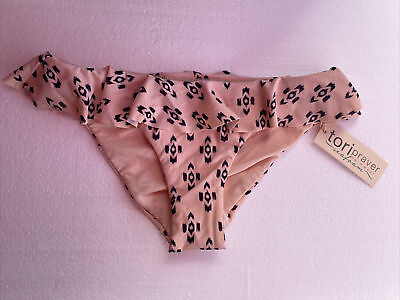 #ad Women#x27;s Tori Praver Seafoam Cheeky Bikini Bottoms Size M Cheetah Print $12.86