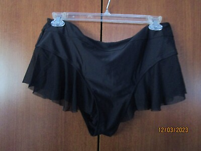#ad Ruffled Black Swim Bottom Bikini Style Sz 3XL Polyester amp; Elastane $8.76