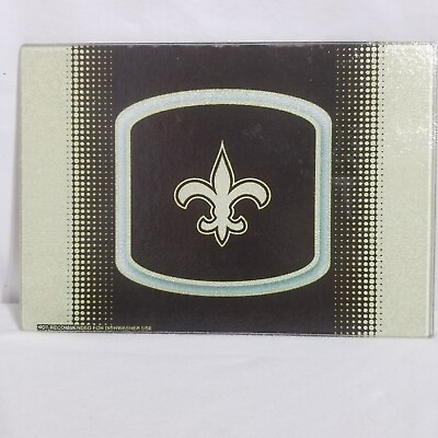 #ad #ad Sears New Orleans Saints NFL Fleur de Lis Glass Cutting Board Gold amp; Black $14.77