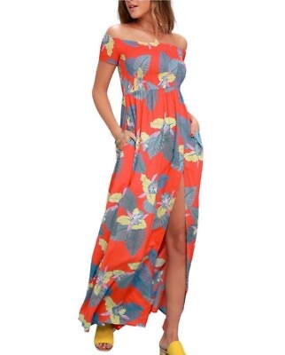 #ad Lulu’s tropical print floral maxi dress $38.00