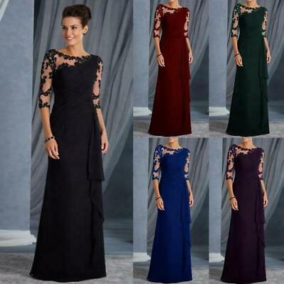 #ad Women Lace Long Formal Prom Evening Party Dresses Cocktail Gowns Maxi Christmas $35.19
