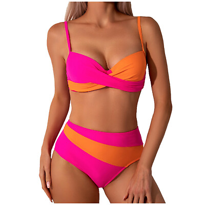 #ad Women Bikini Set High Waisted Size 6 8 10 Lightweight Swimwear Beachwear $14.39